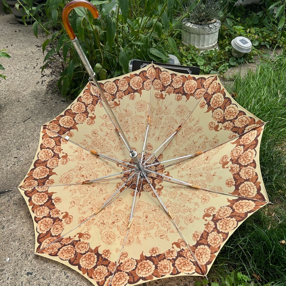 Vintage Floral Automatic Umbrella - Picture 4 of 12
